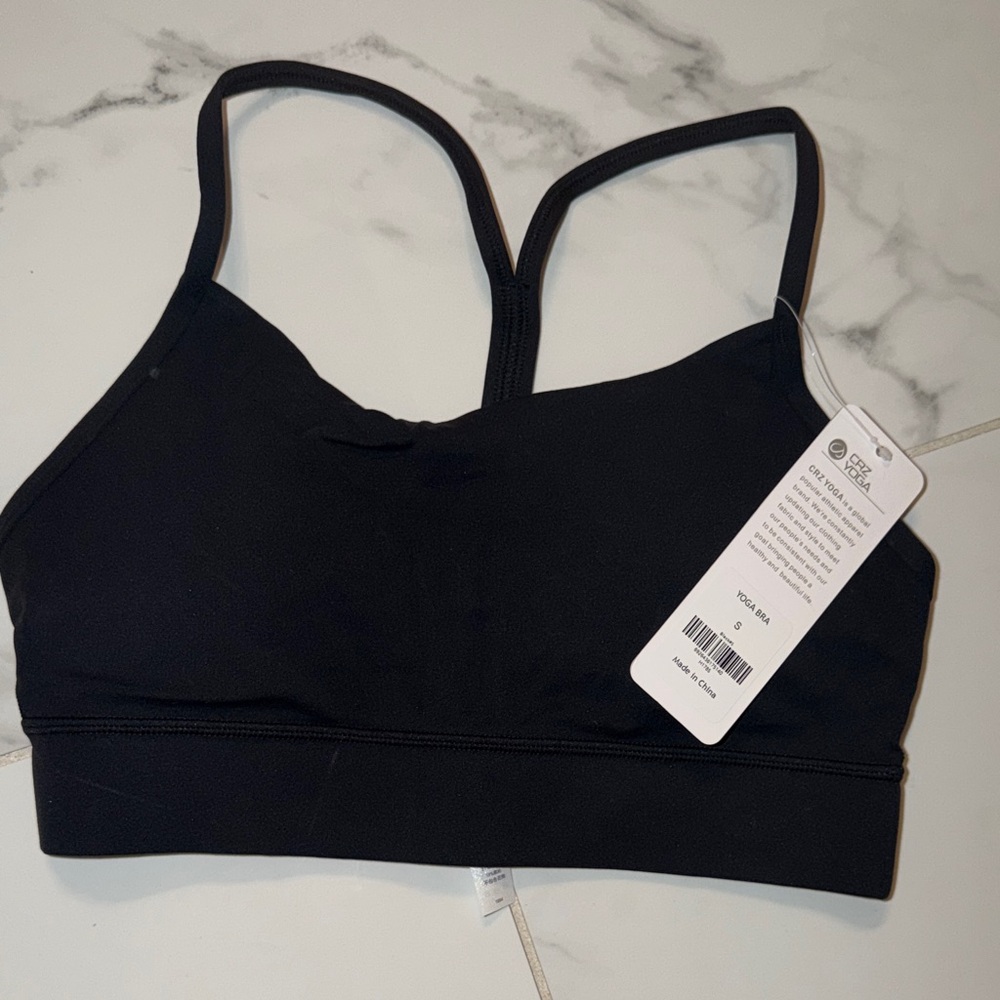 CRZ YOGA Black Strappy Sports Bra